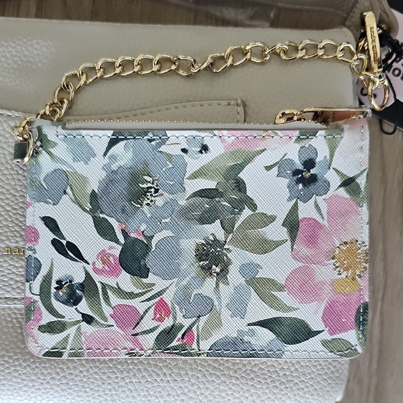 NWT Nanette Lepore Triple Section Crossbody Bag Rice-Multi Magnolia - Picture 4 of 14